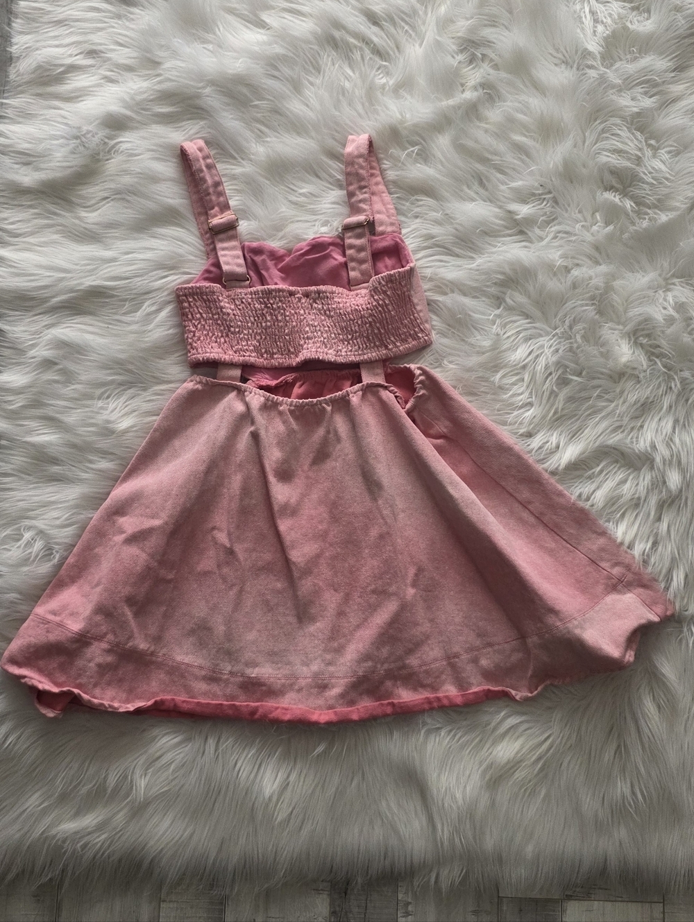 Vici Pink Denim Side Cut Out  Sundress Size S